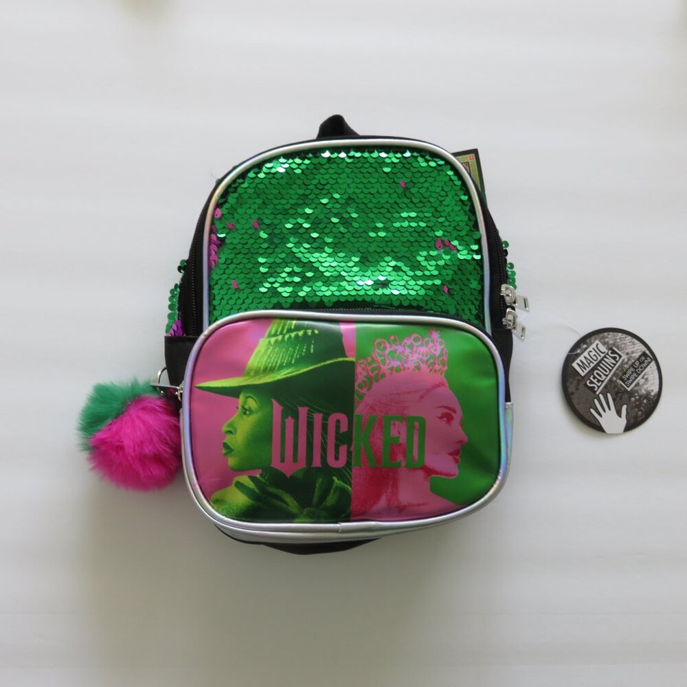 (#127) WICKED Elphaba & Glinda Movie Sequins Mini Backpack